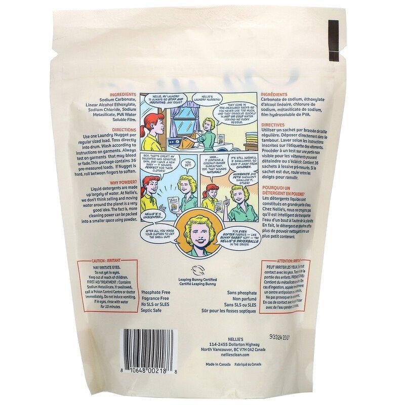 Nellie’s Laundry Nuggets 36 Load Bag - Cleaning Product