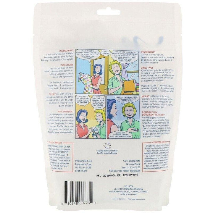 Nellie’s Oxygen Brightener Powder Pouch 50 Scoops- Removes Tough Stains Dirt and Grime - Cleaning Product