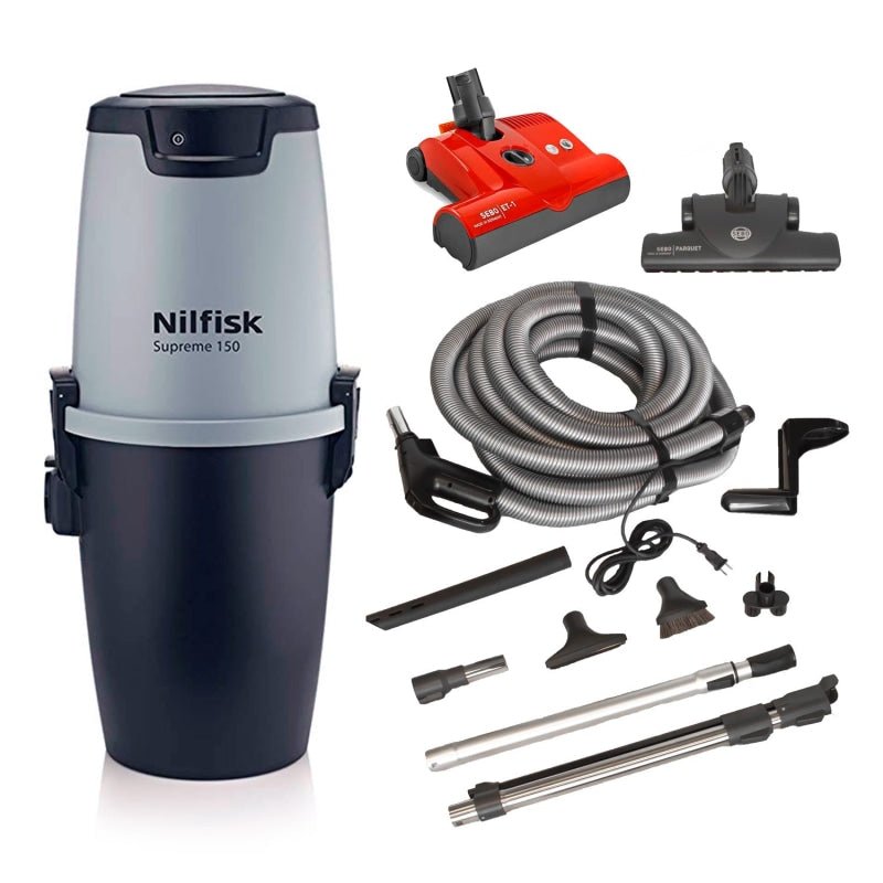 NILFISK SUPREME 150 CENTRAL VACUUM POWER UNIT & SEBO ELECTRIC POWER HEAD KIT - Central Vacuum Power Unit with Kit