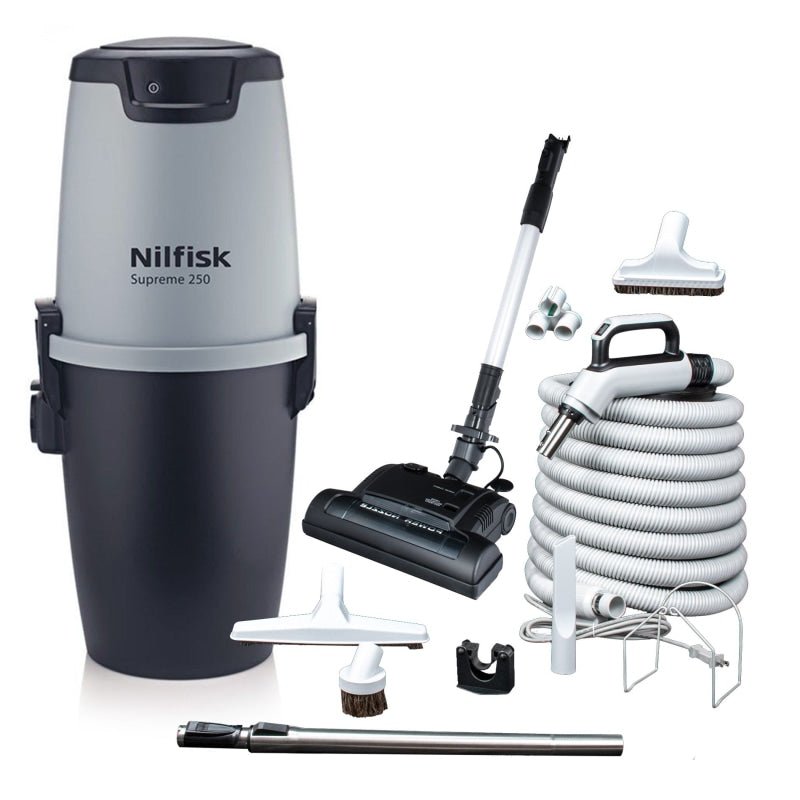 Nilfisk Supreme 250 Central Vacuum Power Unit with Galaxy Electric Powerhead Kit - Central Vacuum Power Unit with Kit