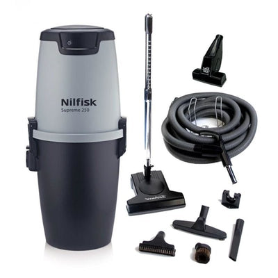 NILFISK SUPREME 250 Central Vacuum Power Unit with TurboCat Kit - Central Vacuum Power Unit with Kit