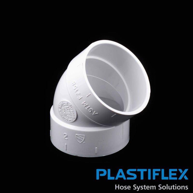 Plastiflex Central Vacuum Fitting - 45 Degree ELL - Central Vacuum Parts