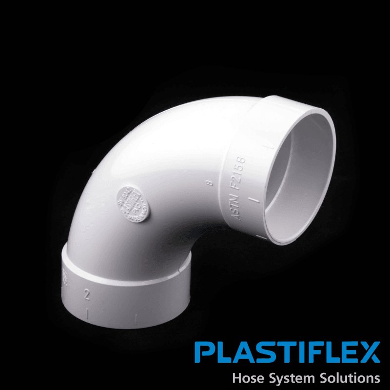 Plastiflex Central Vacuum Fitting - 90 Degree Sweep ELL - Central Vacuum Part Adapter