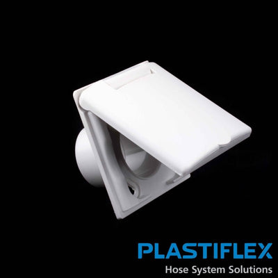 Plastiflex Central Vacuum Valve Full Door Designer Vex-S - White 3 X 3 - Central Vacuum Parts