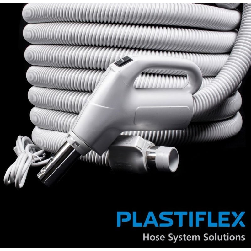 Plastiflex Crushproof Hose W/ Gas Pump Swivel Handle 30’ Light Grey