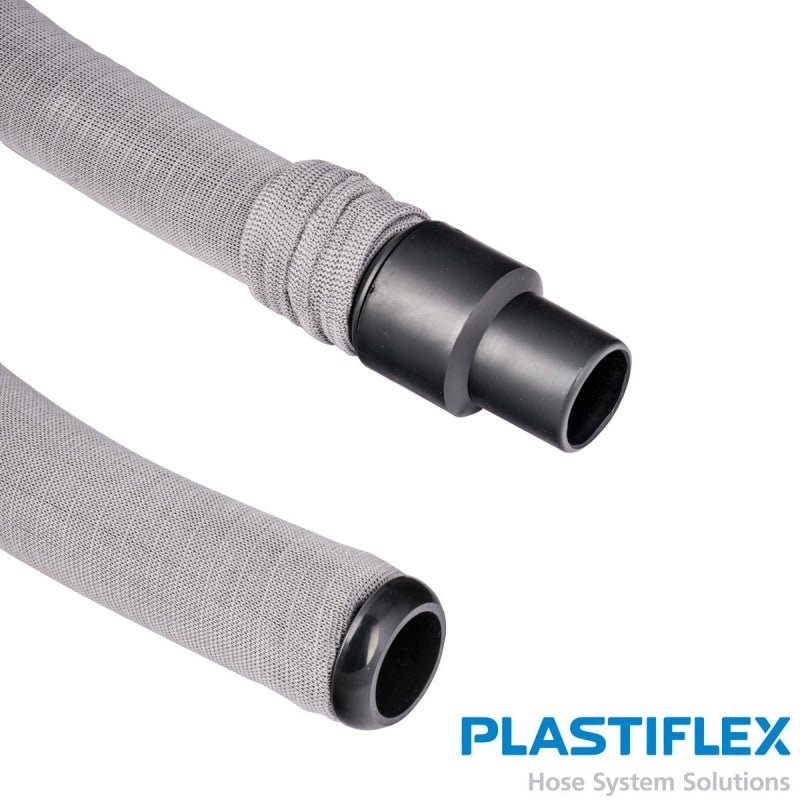 Plastiflex Retractable Air Hose W/ Vacsoc 42’ X 1 1/4 Charcoal Grey - Vacuum Hose