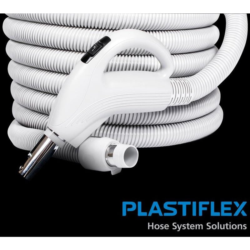 Plastiflex Valueflex Crushproof Central Hose 30’ X 1 3/8 Gas Pump Swivel Handle Light Grey