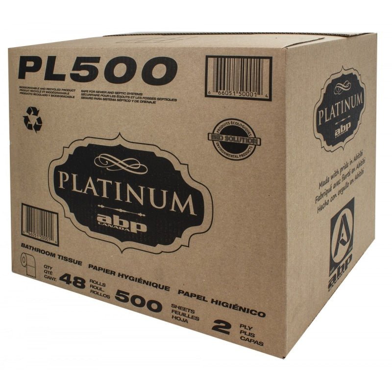 Platinum Bathroom Tissue 2 Ply White Box of 48 Rolls of 500