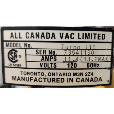 ACV Canada Vac Turbo 110 Central Vacuum Canister Unit - Central Vacuum