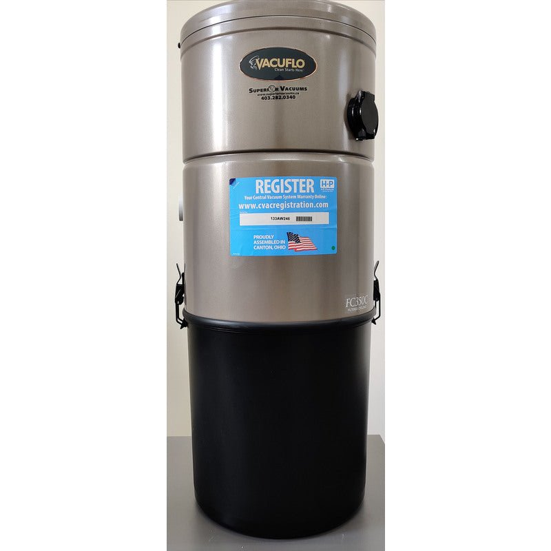 Powerful VACUFLO FC350 Filtered Cyclonic Central Vacuum Unit with Limited Lifetime Warranty