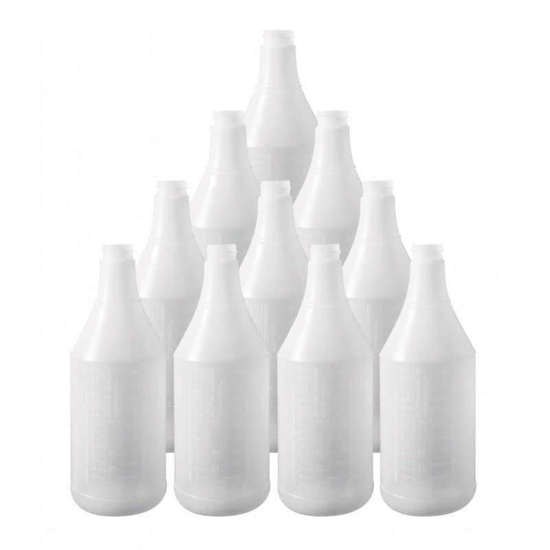 Round Plastic Bottle 24 oz (710 ml) White Pack of 10