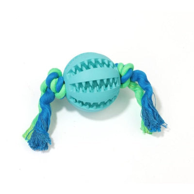 Rubber Baseball Dog Chew Toy with Cotton Toss Rope - Medium - Pet Products