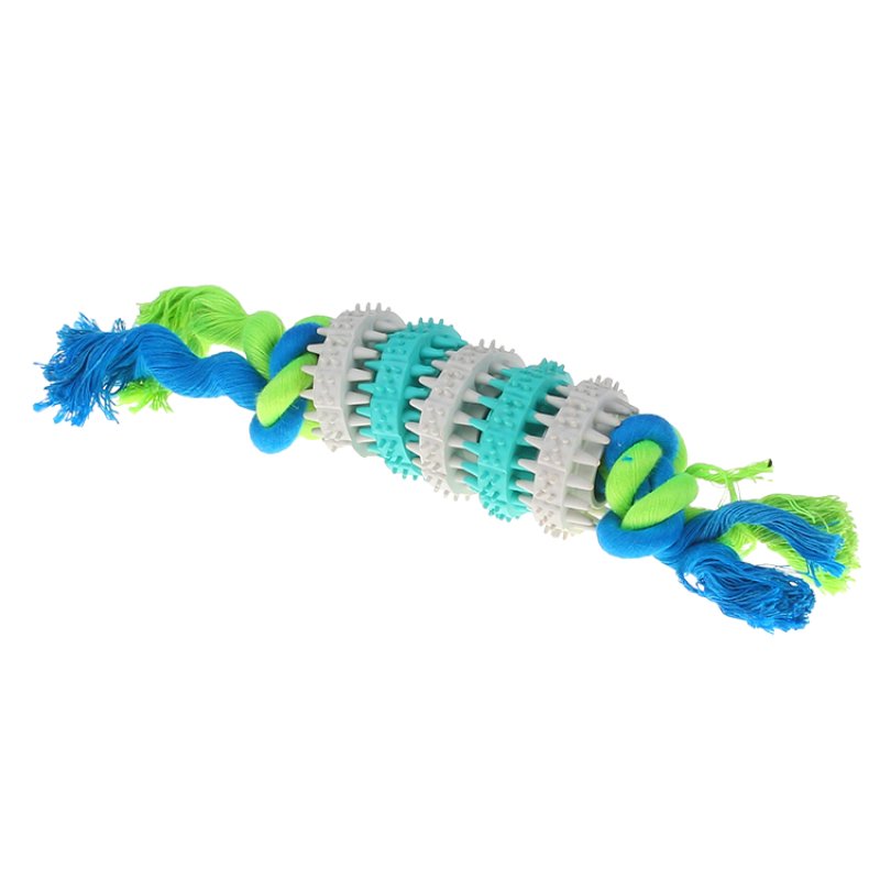 Rubber Gear Dog Dental Chew with Cotton Toss Rope - Pet Products