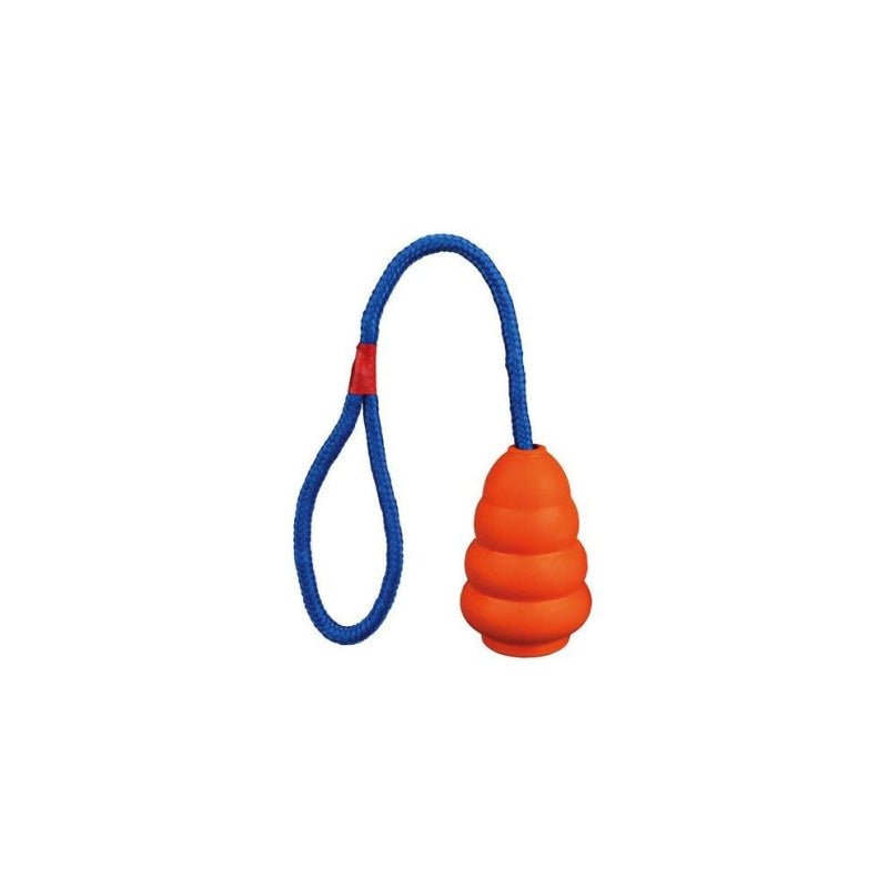 Rubber Gourd Fetch Toy with Rope - Pet Products