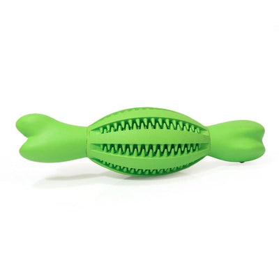 Rubber Molar Rugby Dog Chew Toy With Bone - Large - Pet Products