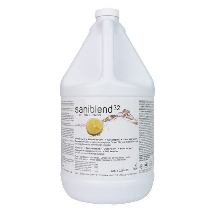 Saniblend Cleaner/Deodorizer/Disinfectant Concentrated with Lemon Scent- 4L - Cleaning Products