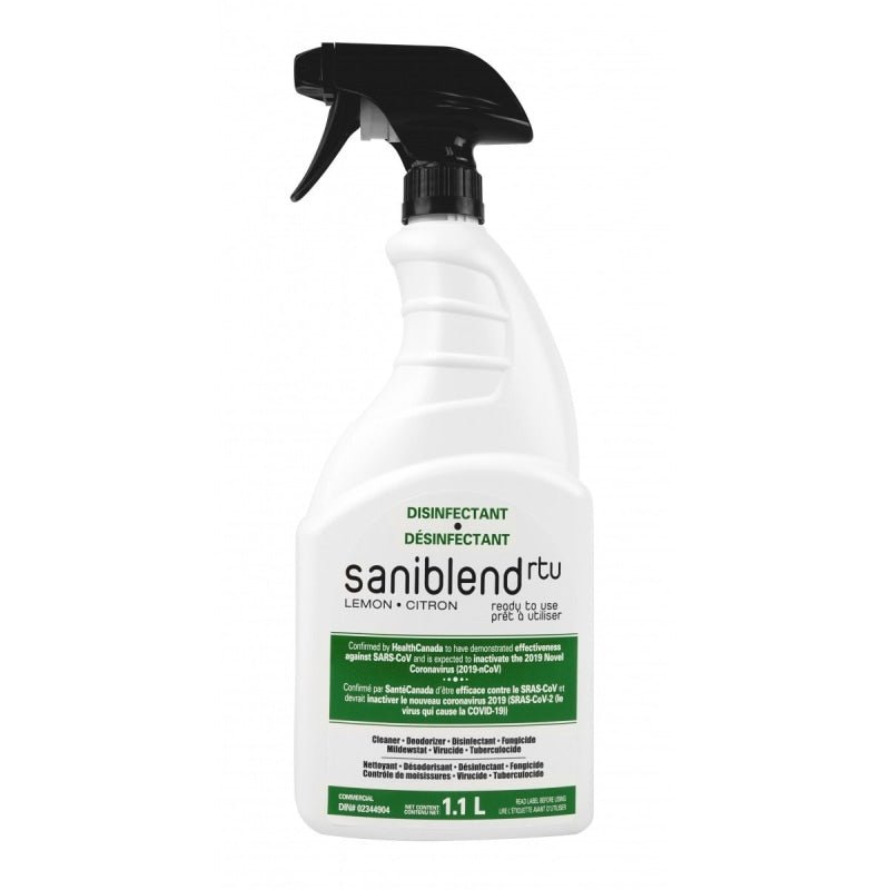 Saniblend Cleaner/Deodorizer/Disinfectant Spray Bottle Lemon Scent-1.1 L - Cleaning Products