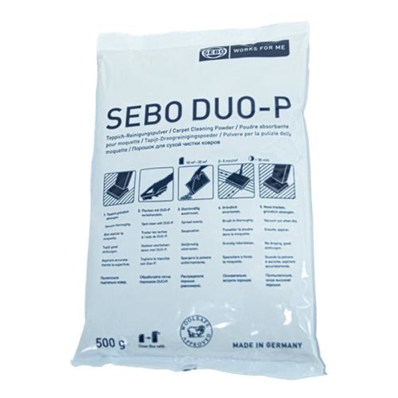 SEBO DUO-P Dry Cleaning Powder – 10 x 500g bags - Carpet Cleaners