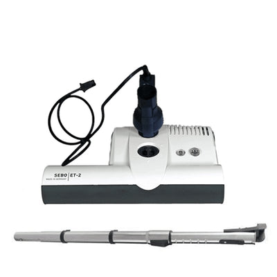 SEBO ET-2 Electric Power Head 15’ Wide Non-Integrated Cord Wand - White / With Central Vacuum Wand - Electric Powerhead