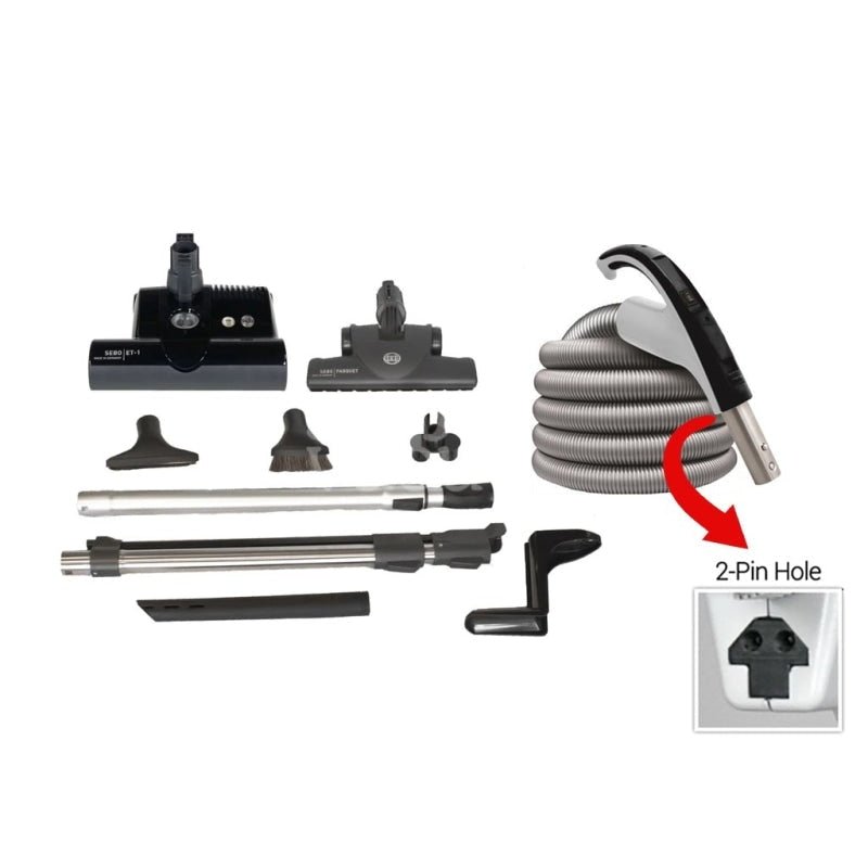 SEBO Premium Electric Power Head Kit (ET-1) - Black / 30’ - Central Vacuum Kit