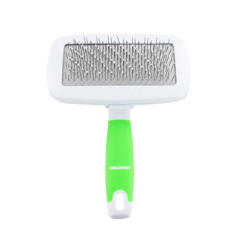 Small Smooth Handle Pet Deshedding Brush - Green - Pet Products
