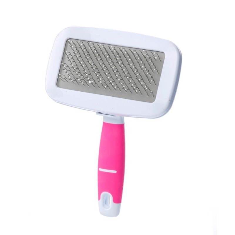 Small Smooth Handle Pet Deshedding Brush - Pink - Pet Products