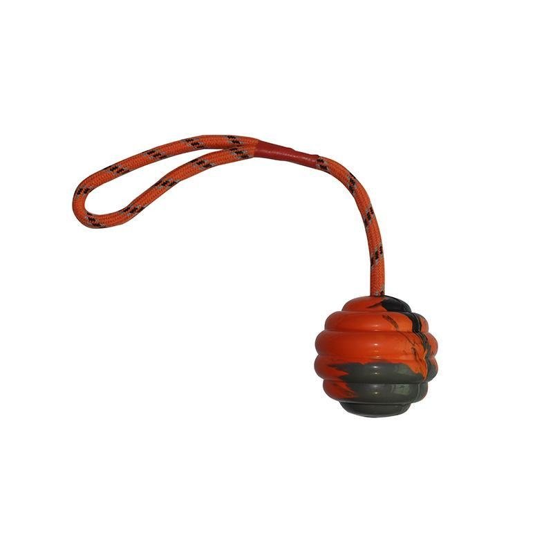 Solid Rubber Treat Dispensing Ball with Rope - Pet Products