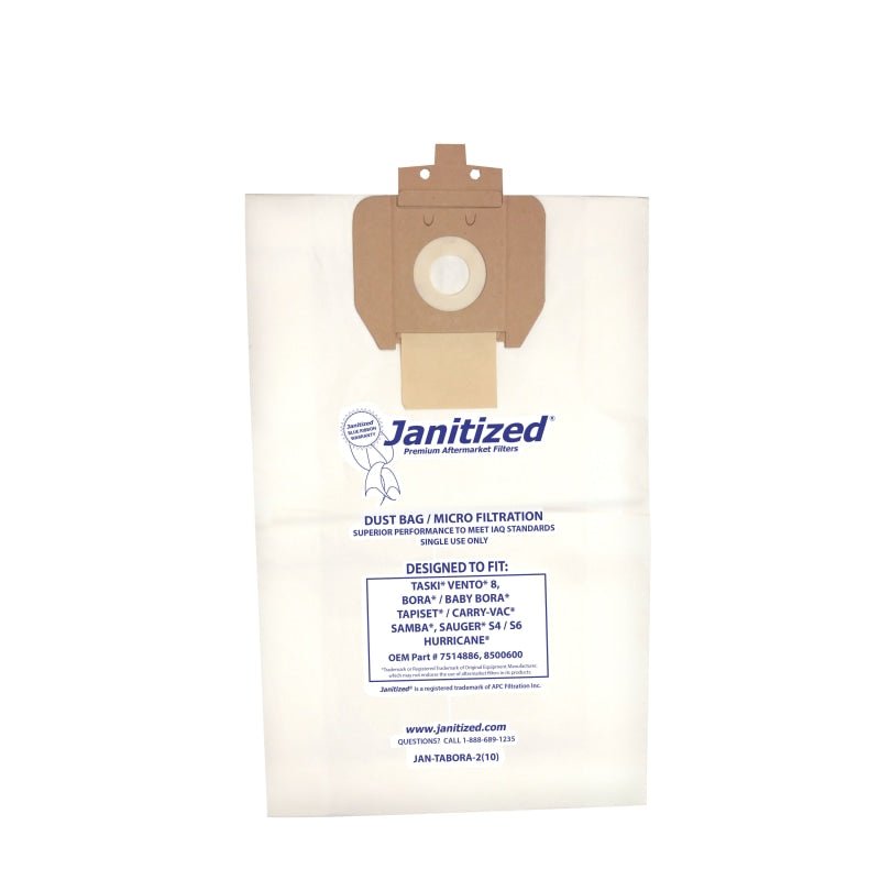 Taski Baby Bora And Vento 8 Paper Bags From Janitized-10pk - Vacuum Bags