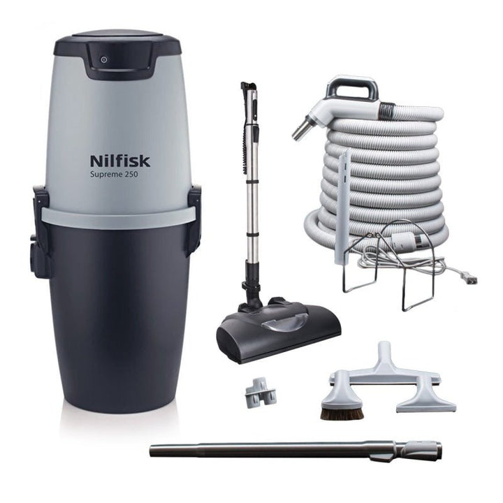 NILFISK SUPREME 250 CENTRAL VACUUM POWER UNIT & PALACE (EBK-360) ELECTRIC POWER HEAD KIT - Central Vacuum Power Unit with Kit