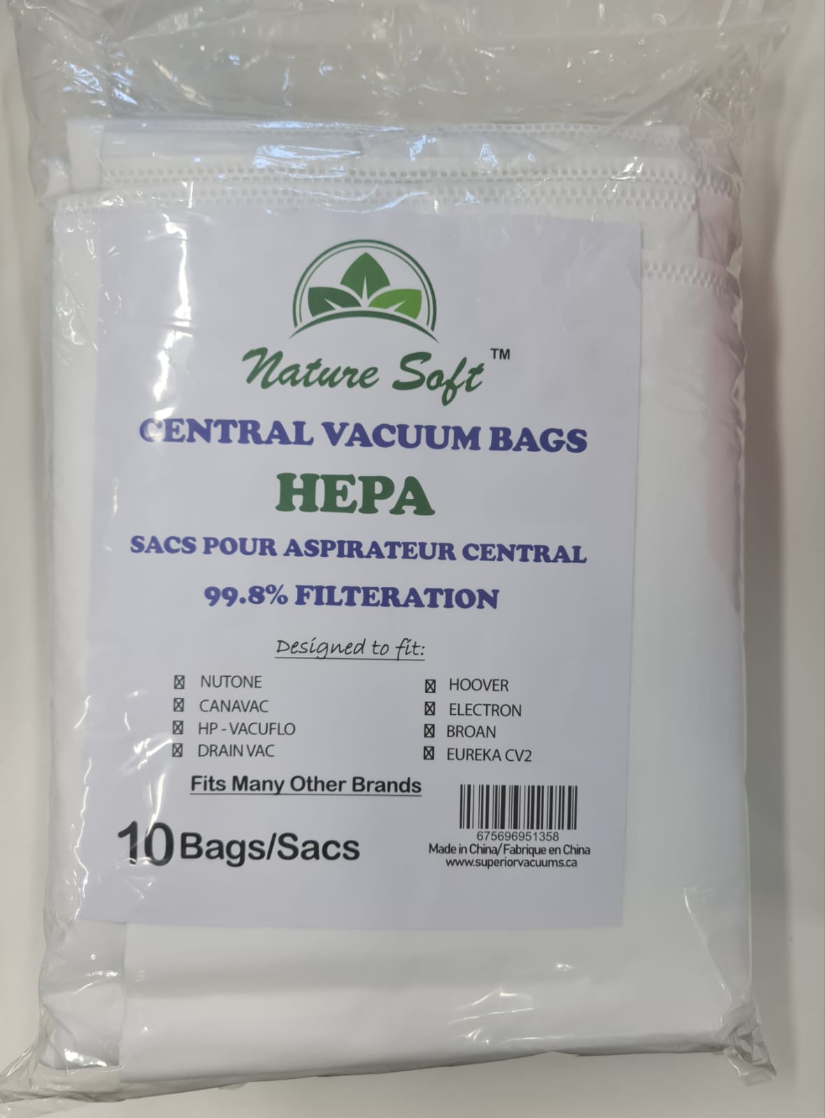 Vacuflo HP DB series Central Vacuum HEPA Bags - 10 Pack