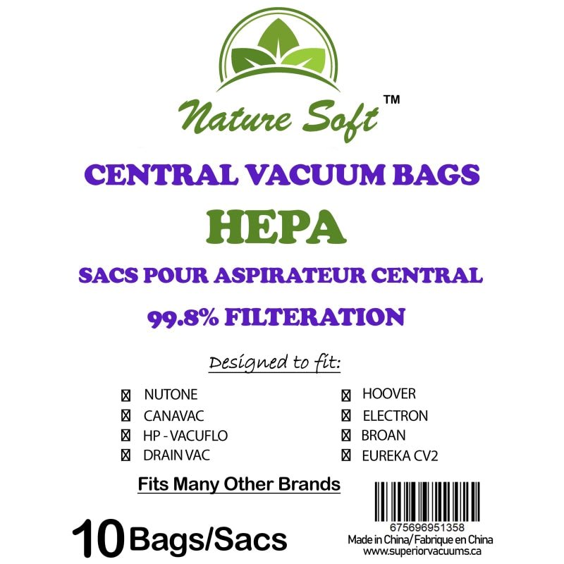 Vacuflo Central Vacuum HEPA Bags - 10 Pack - Vacuum Bags