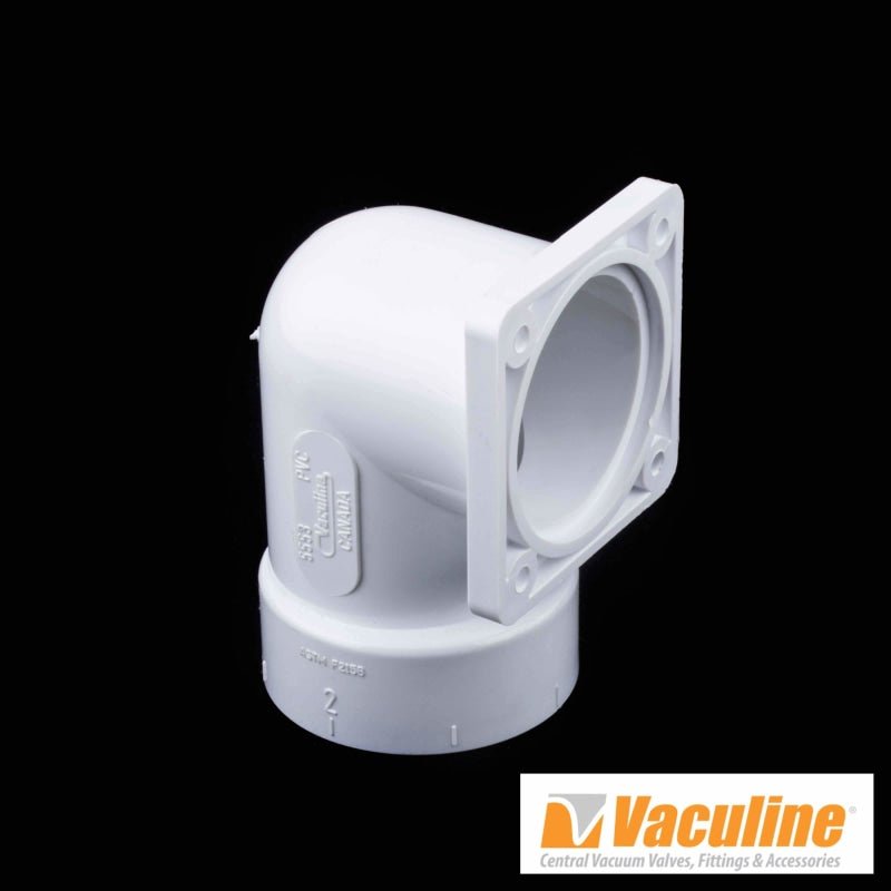 Vaculine Central Vacuum Fitting Flanged - 90 Degree ELL (No Gasket) Vaculine - Central Vacuum Parts
