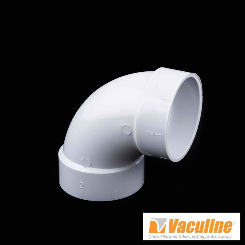 Vaculine Central Vacuum Fitting - 90 Degree Mediuim Sweep - Central Vacuum Parts