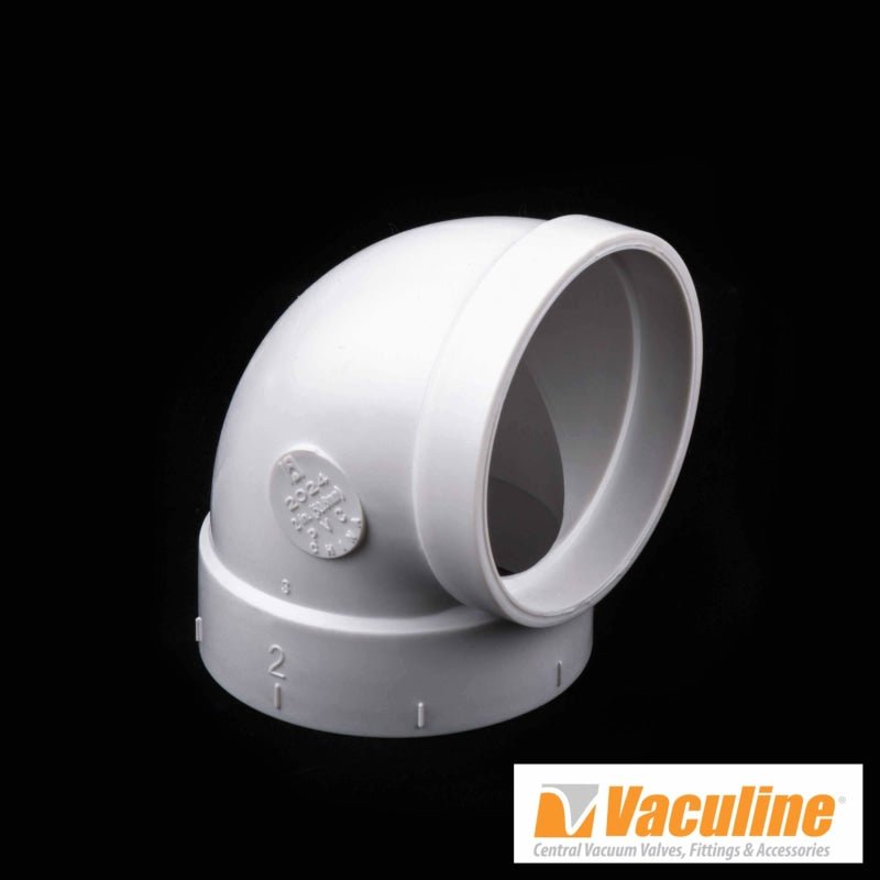 Vaculine Central Vacuum Fitting - 90 Degree Short ELL - Central Vacuum Parts