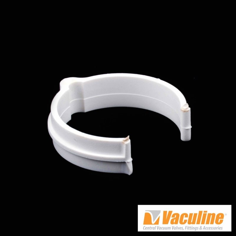 White Vaculine Central Vacuum Pipe Fitting Clip. - Central Vacuum Parts