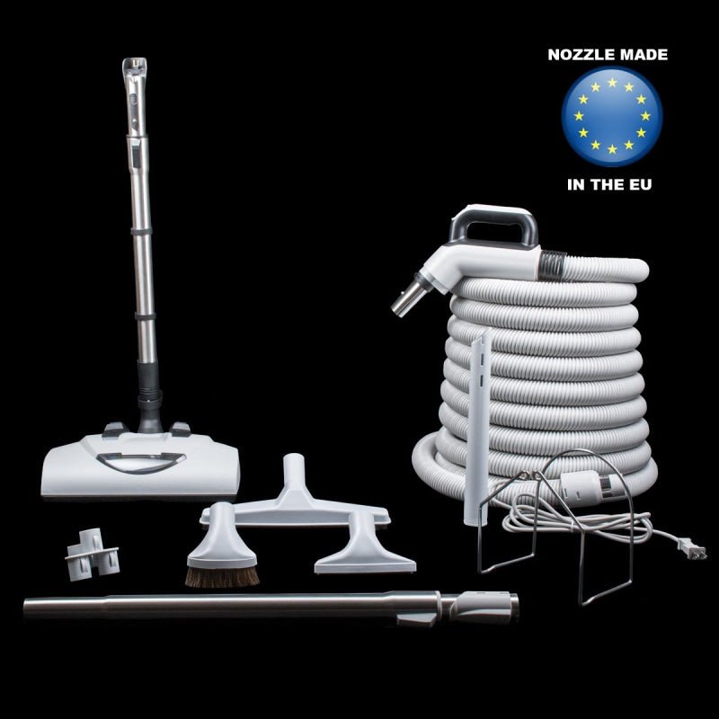 Wessel Deluxe Central Vacuum Accessory Kit With EBK360 Power Nozzle 35 MM X 10 M Hose Light Grey