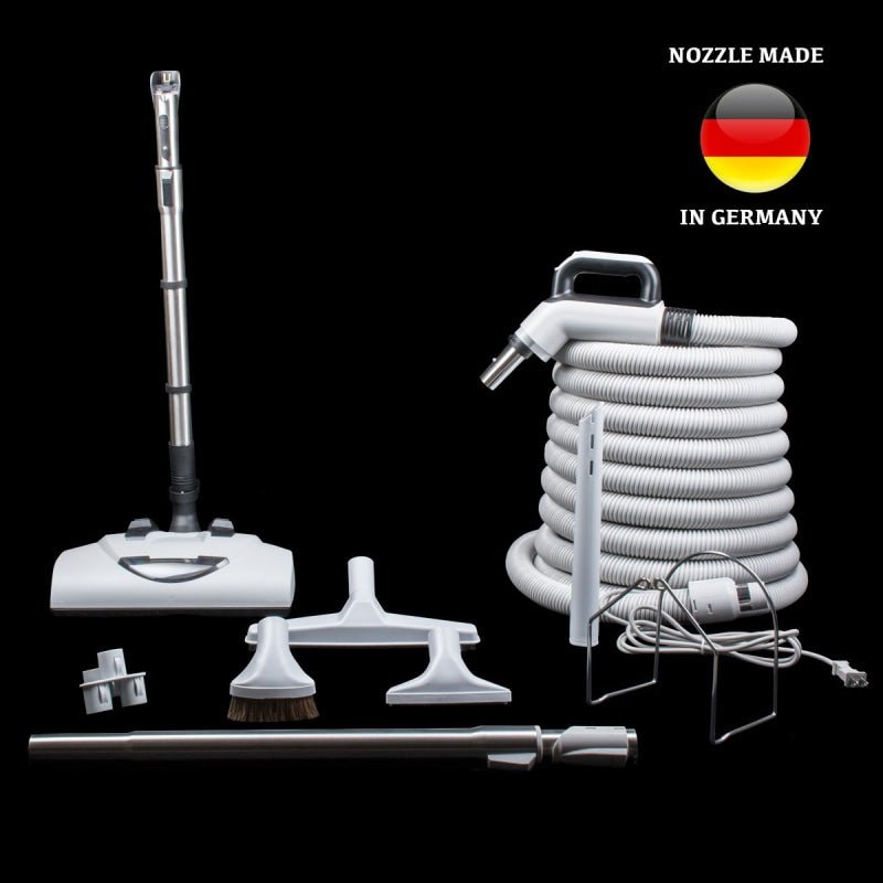 Wessel Deluxe Central Vacuum Accessory Kit With EBK360 Power Nozzle 35 MM X 11.5 M Hose Light Grey
