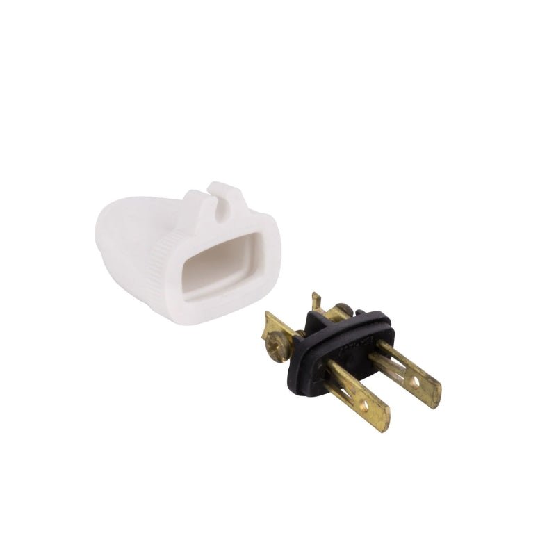 White 2 Wire Male Plug With Grip - Plugs