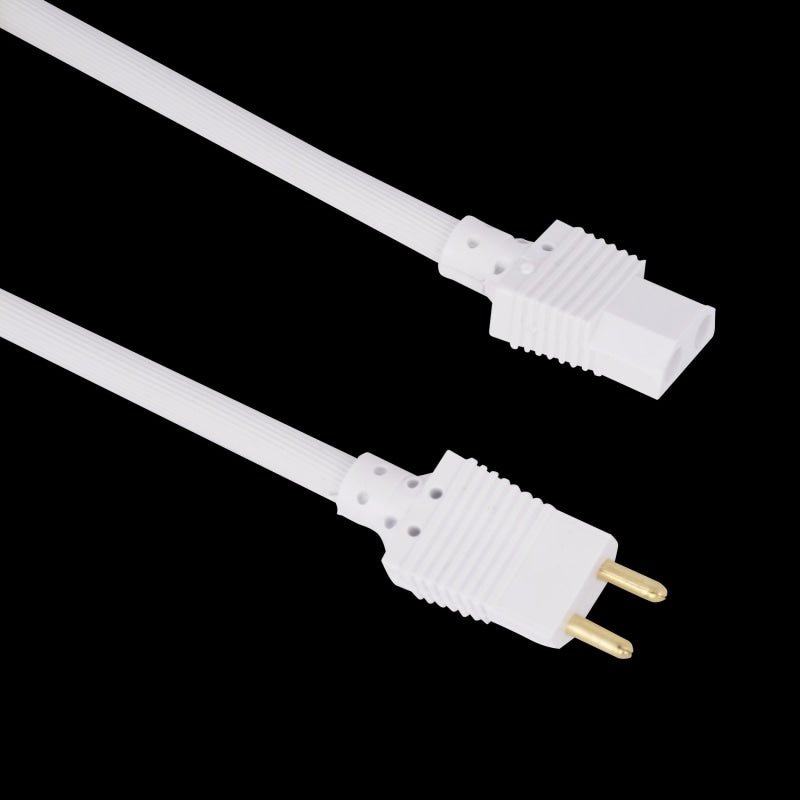 White Male to Female 2-Pin No Shroud Polarized Pigtail Cord - 10 - Vacuum Cords