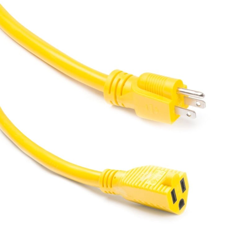 Yellow 14 Gauge 3 Wire Male/Female Cord - 50 - Vacuum Cords